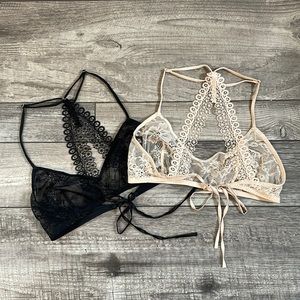 Victoria’s Secret 2 Bralettes - Black and Beige